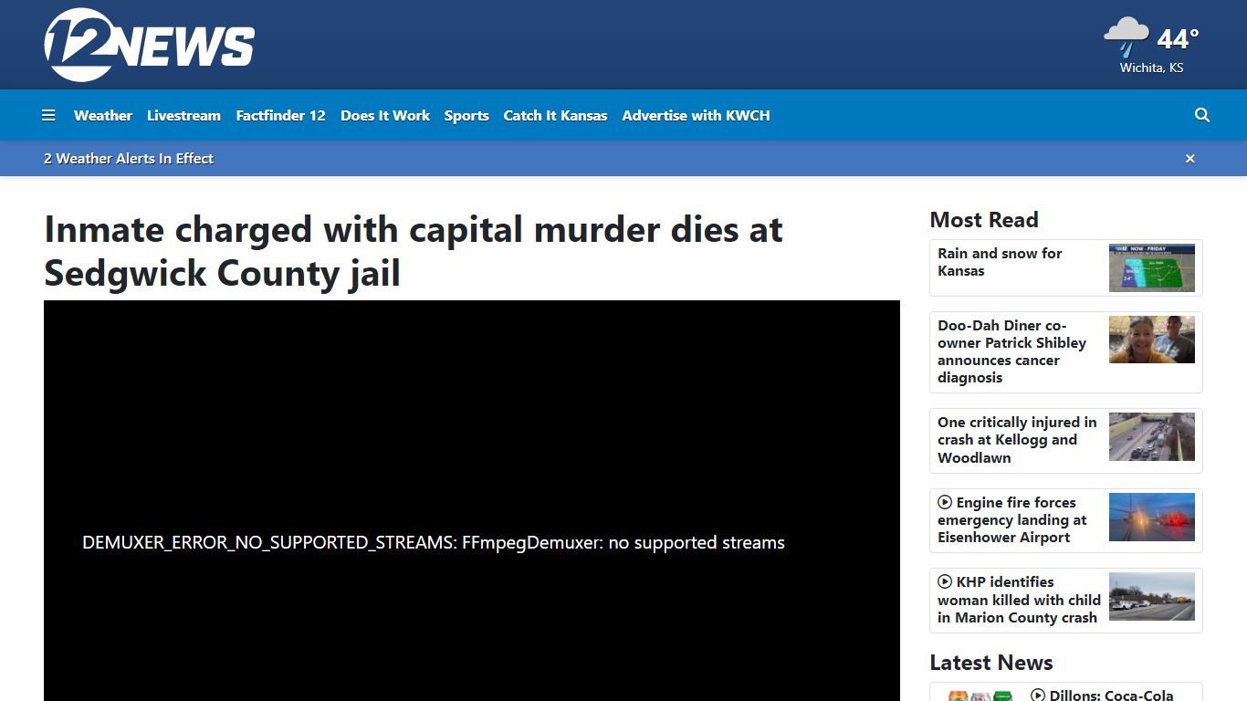 Inmate charged with capital murder dies at Sedgwick County jail - KWCH