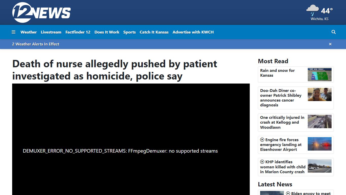 Death of nurse allegedly pushed by patient investigated as ... - KWCH